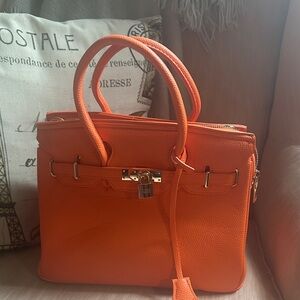 Orange Vegan Leather Handbag